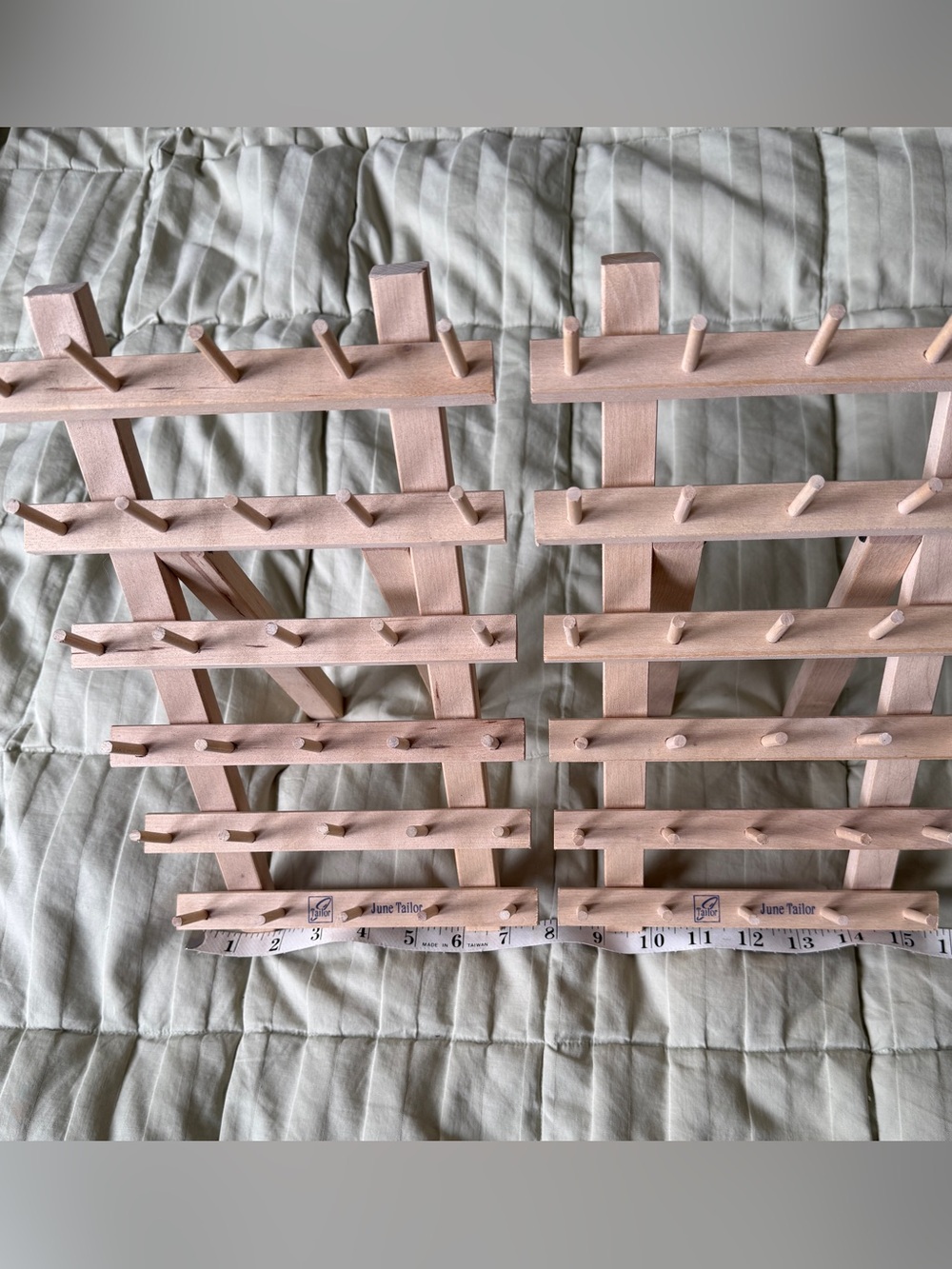 Natural Wood Thread Rack - Light Wood Finish